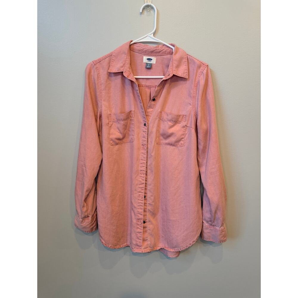 Old Navy Salmon Pink Long Sleeve Relaxed Tunic Shirt - Small